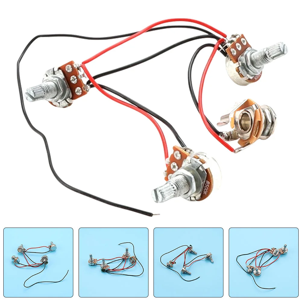 

Parts Guitar Replacement Potentiometer Harness Wiring Bass Guitars Metal Accessories Prewired 500K Pots Pickup Instrument