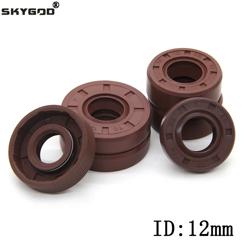 

ID 12mm FKM Oil Seal TC-12*19/20/21/22/24/25/26/28/30/32*5/6/7/8/10mm Fluorine Double Lip Oil Seals