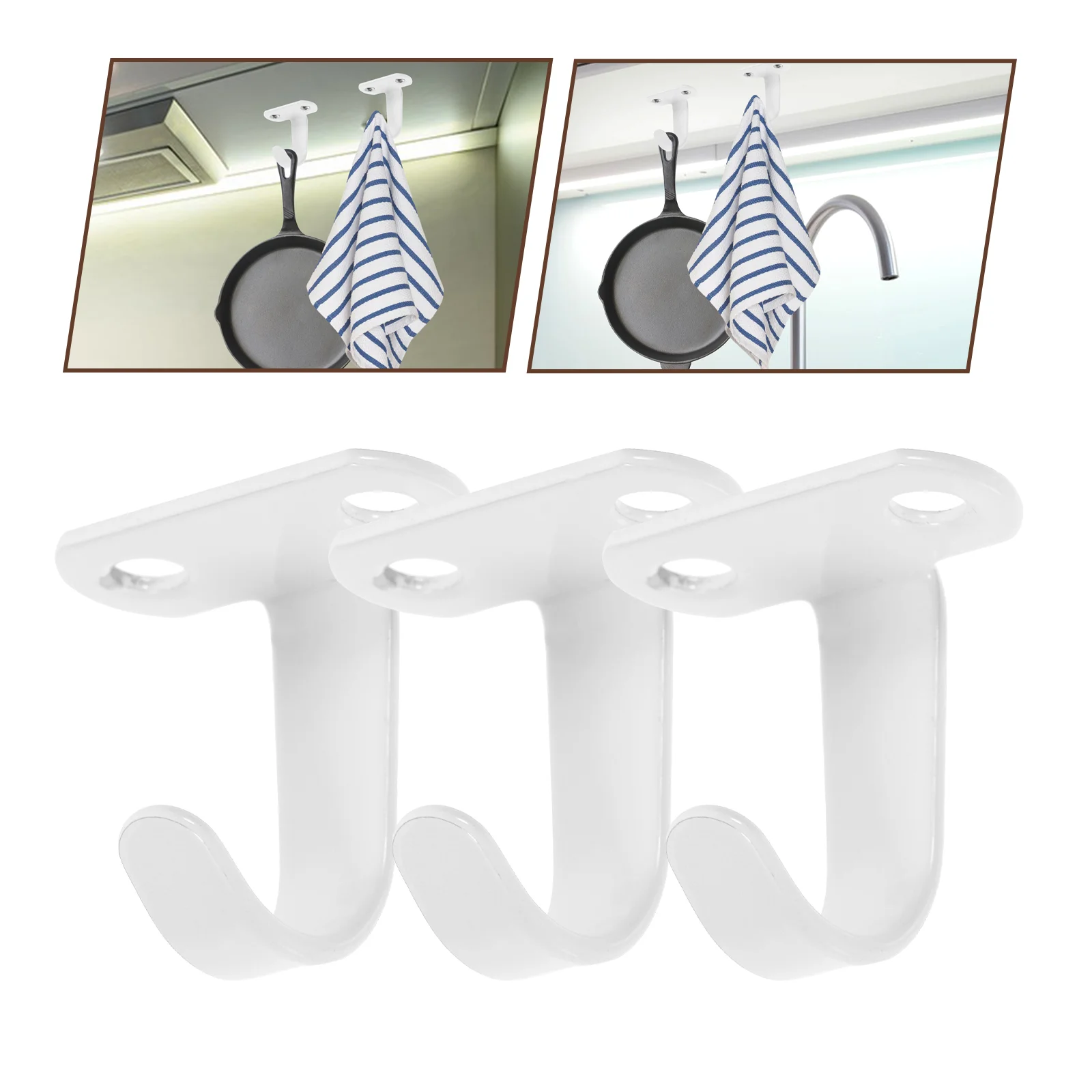 6 Pcs Hook up Wall Hanging Hooks Hangers Coat Ceiling For Plants Mounted Screw On Iron Clothes Rack