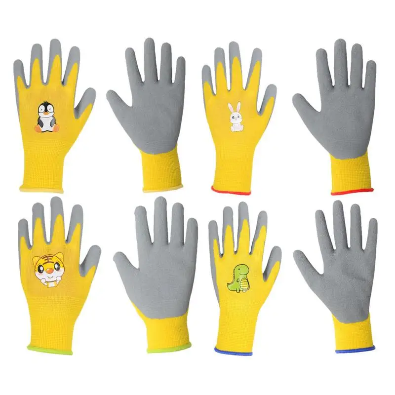 

4 пары, детские защитные перчатки для сада