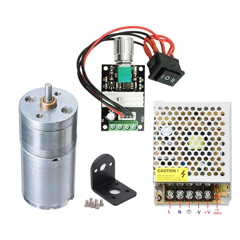 JGA25-370 двигатель постоянного тока с кронштейном, регулятор скорости постоянного тока 6 в, 12 В, 24 В, редукторный двигатель, электродвигатель с высоким крутящим моментом 12/16/35/60/280/620/1360 об/мин