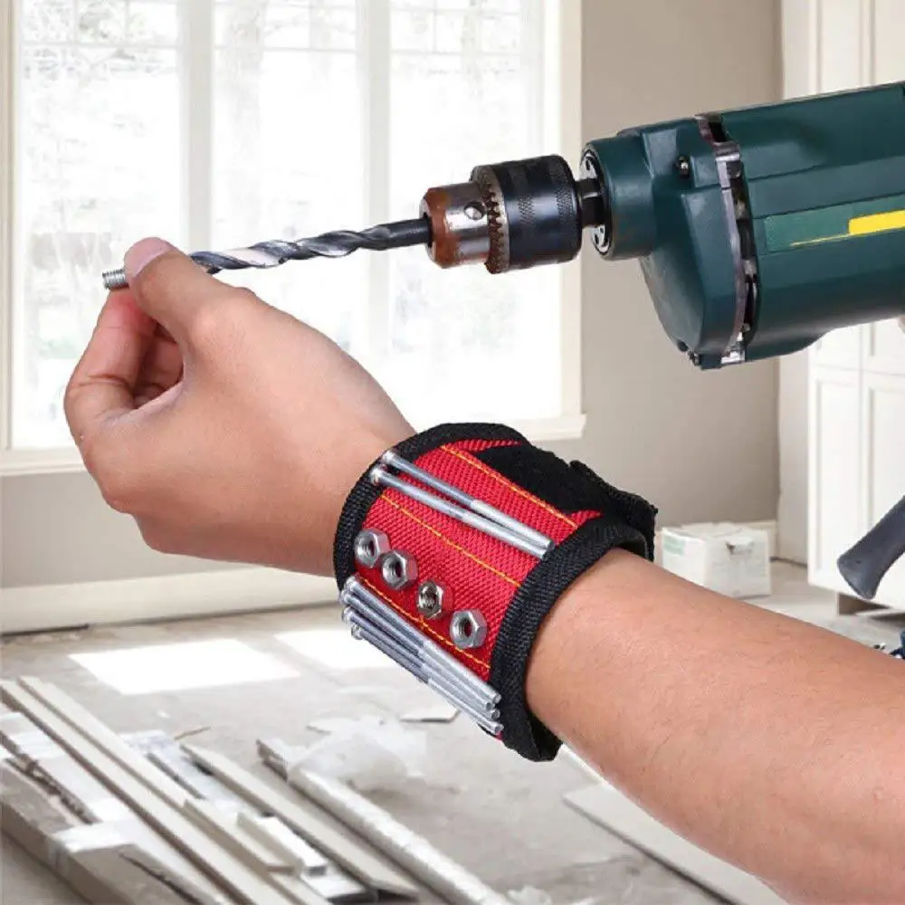

New Strong Magnetic Wristband Portable Tool Bag For Screw Nail Nut Bolt Drill Bit Repair Kit Organizer Storage