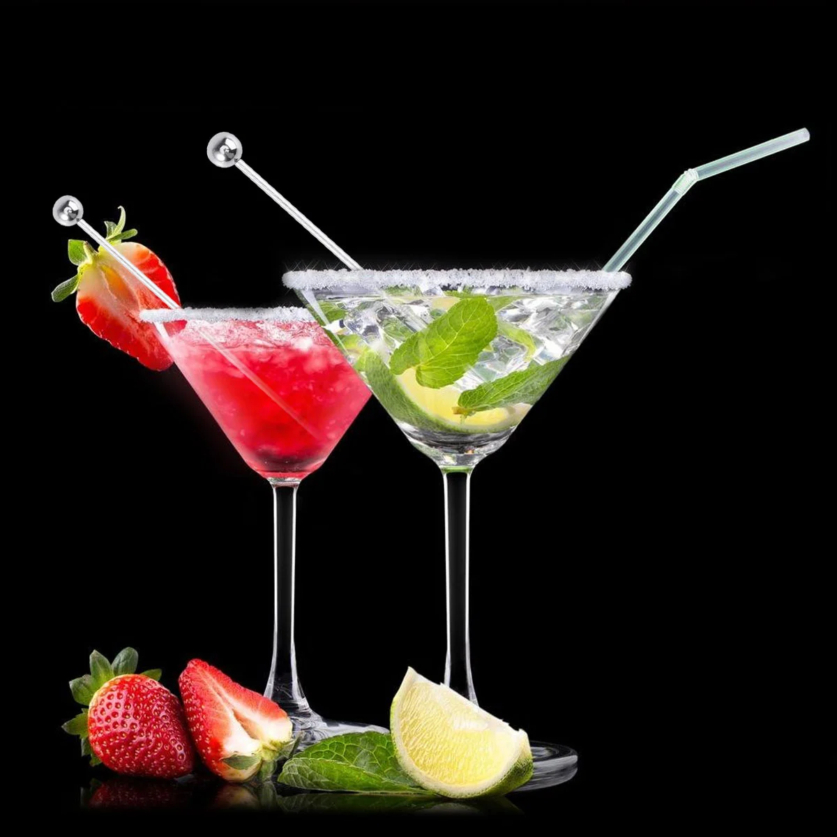 

Cocktail Picks Fruit Skewers Metal Toothpicks Pick Drinks Toothpick Stainless Steel Stick Sticks Drink Martini Stirrer