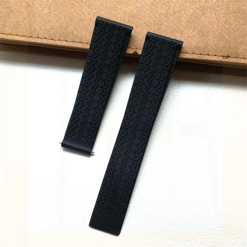 22mm Silicone rubber Black watchband watch belt For TAG strap CARRER F1 for Heuer band butterfly buckle DRIVE TIMER Watch bands