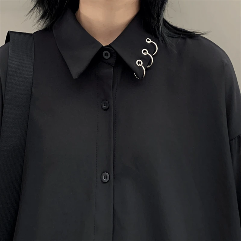 

2022 Summer Harajuku Ins Tide Brand Street Japanese Retro Solid Color All-Match Loose Shirt Men And Women With The Same Style