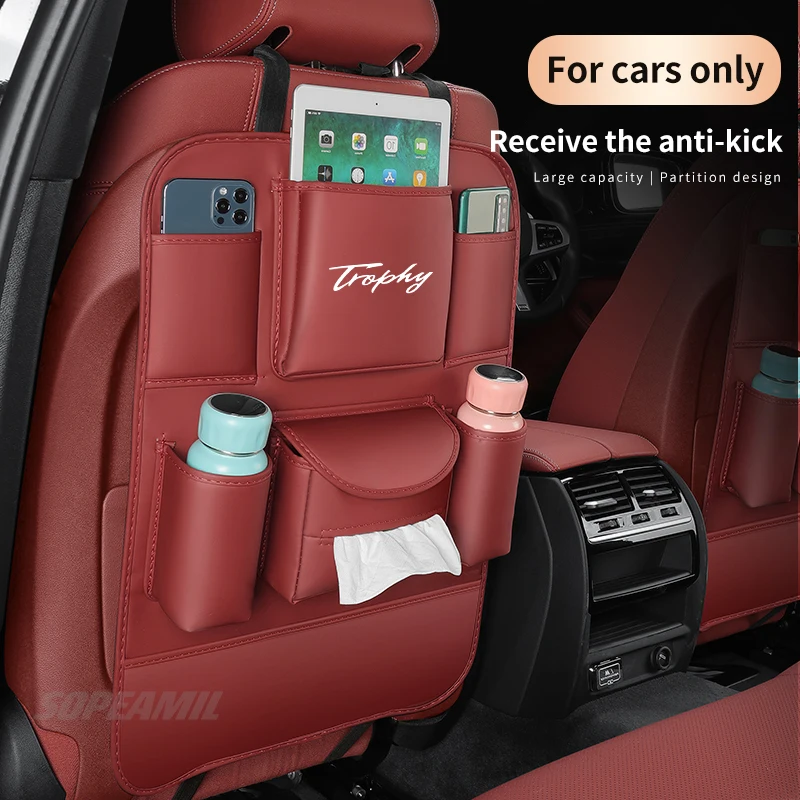 Фото Для MG ZS HS ES5 MG4 EV EZS ONE MG S5 EV MG3 MG5 MG6 MG7 Trophy Спинка автомобильного сиденья Многокарманная сумка для хранения Спинка Противоударная накладка №2