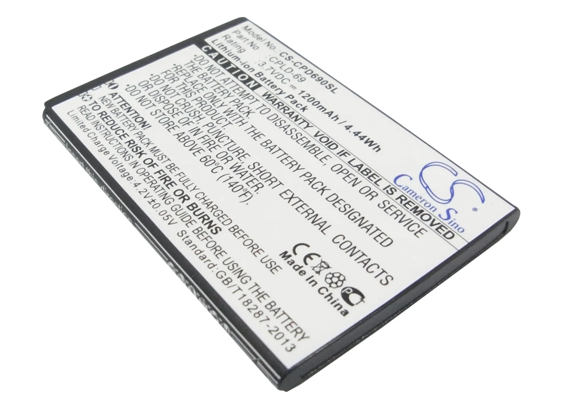 

CS 1200mAh / 4.44Wh battery for Coolpad 8809 CPLD-69