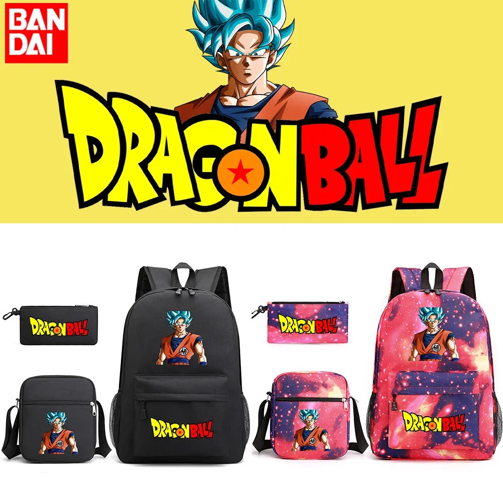 

Bandai Dragon Ball School Bag Three-piece Game Peripheral Backpack Capacity School Students Outdoor Campus Computer Canvas Bag