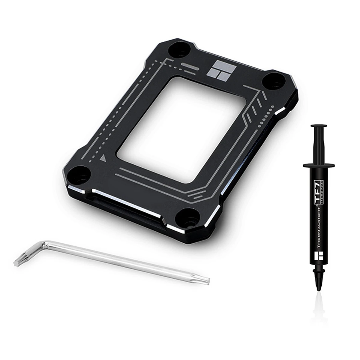 

LGA1700-BCF 12Th CPU Bending Corrector Frame CPU Fixed Backplane CNC Aluminum Anti-Bending with TF7Thermal Paste(Black)