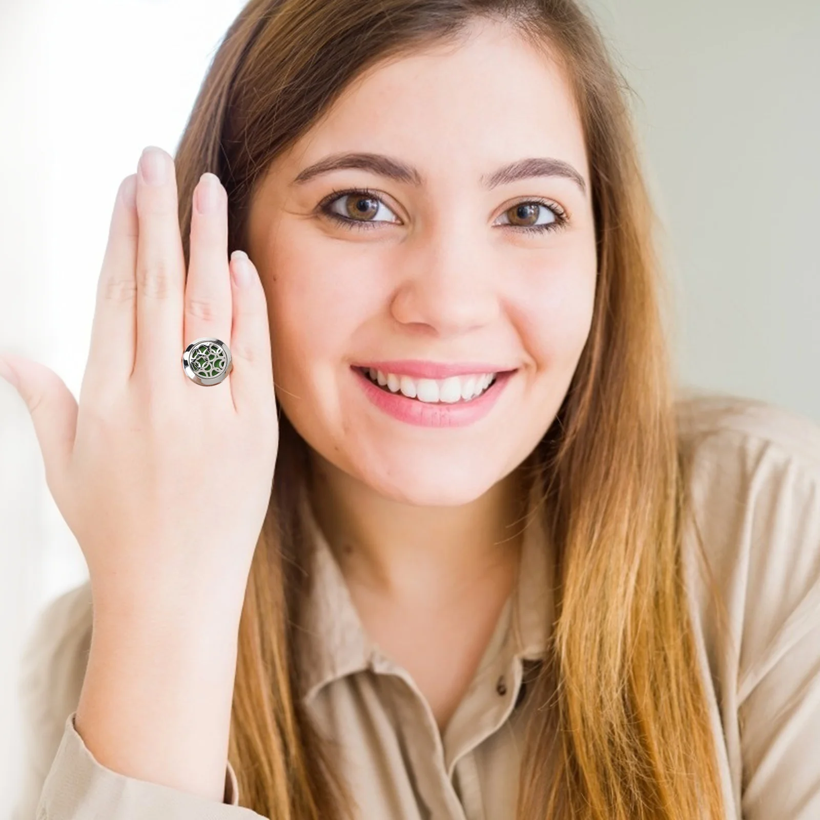 Полое кольцо с открытой манжетой унисекс диффузоры эфирное масло ароматерапия