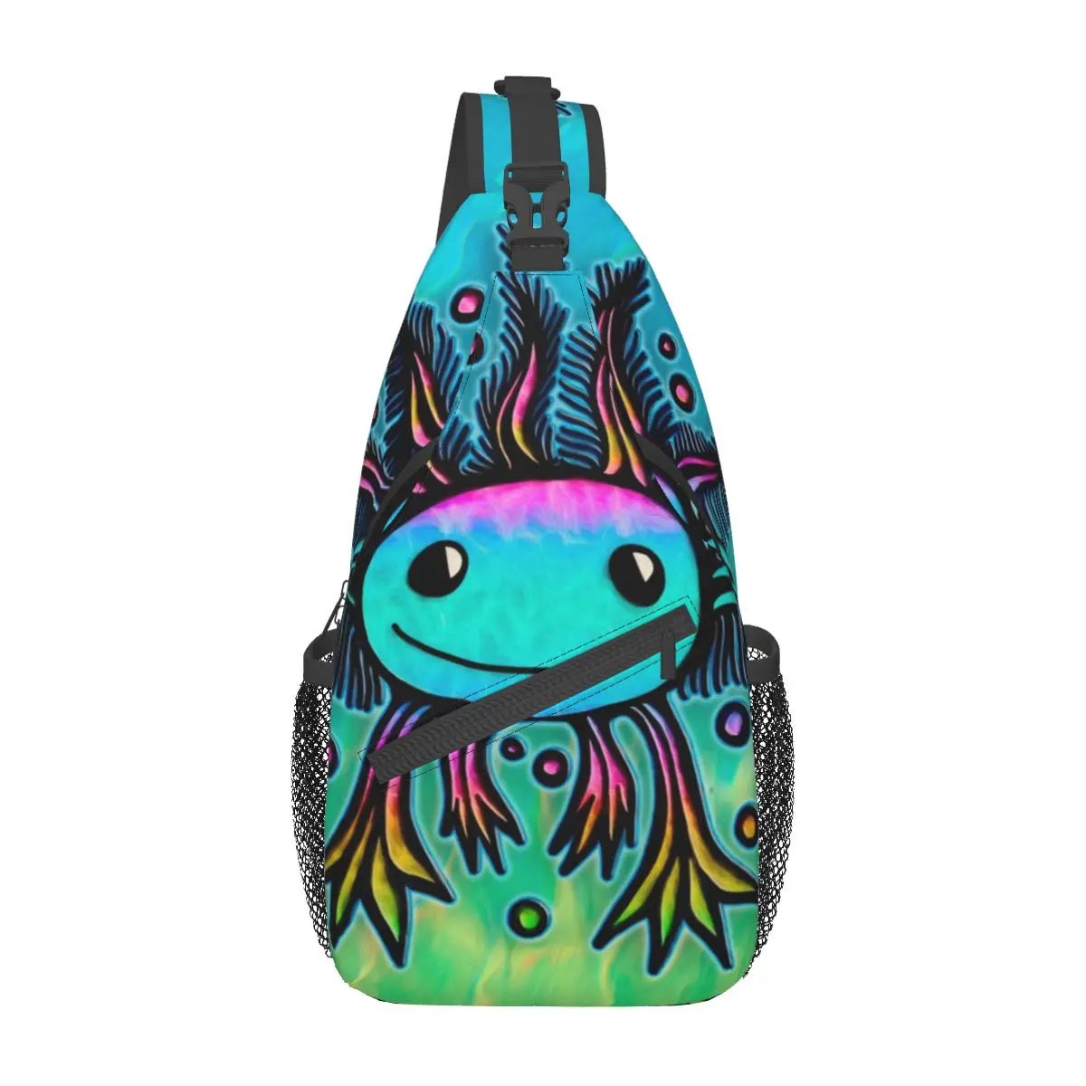 

Cute Kawaii Axolotl Crossbody Sling Bags Small Chest Bag Exotic Animal Shoulder Backpack Daypack for Travel Hiking Sports Bag