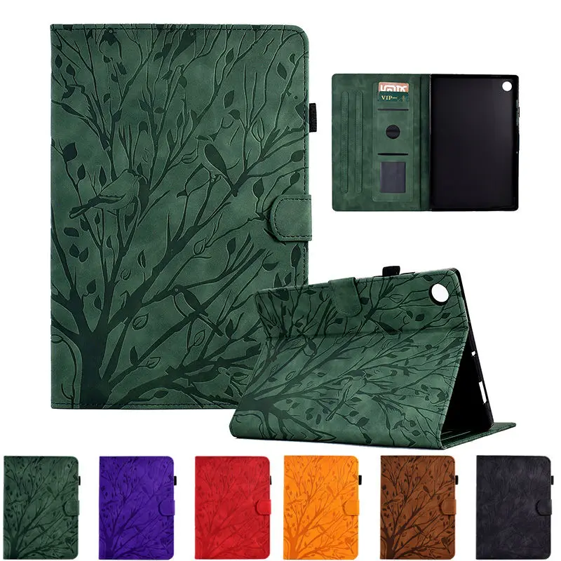 

For Lenovo Tab M10 FHD Plus 10.3" Case TB-X606F TB-X606X TB-X606V Cover Funda Tablet Tree Bird Embossed Soft Silicone Back Shell
