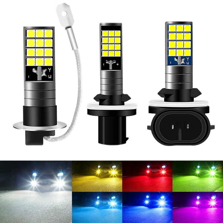 

2 шт. H3 H27 881 880 Противотуманные фары Лампа 3030 24SMD 2400LM 3000K 6000K 8000K Белый Автомобильные ходовые огни Авто светодиоды Свет 12 В 24 В