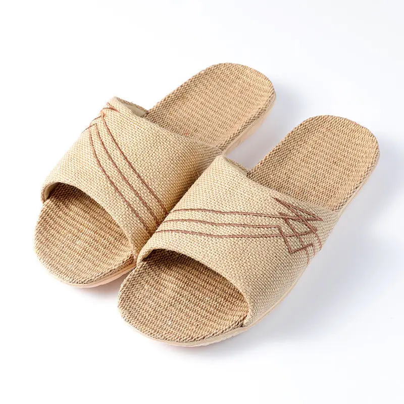 

2023 европейские и американские женские льняные шлепанцы для дома на все четыре сезона 4015