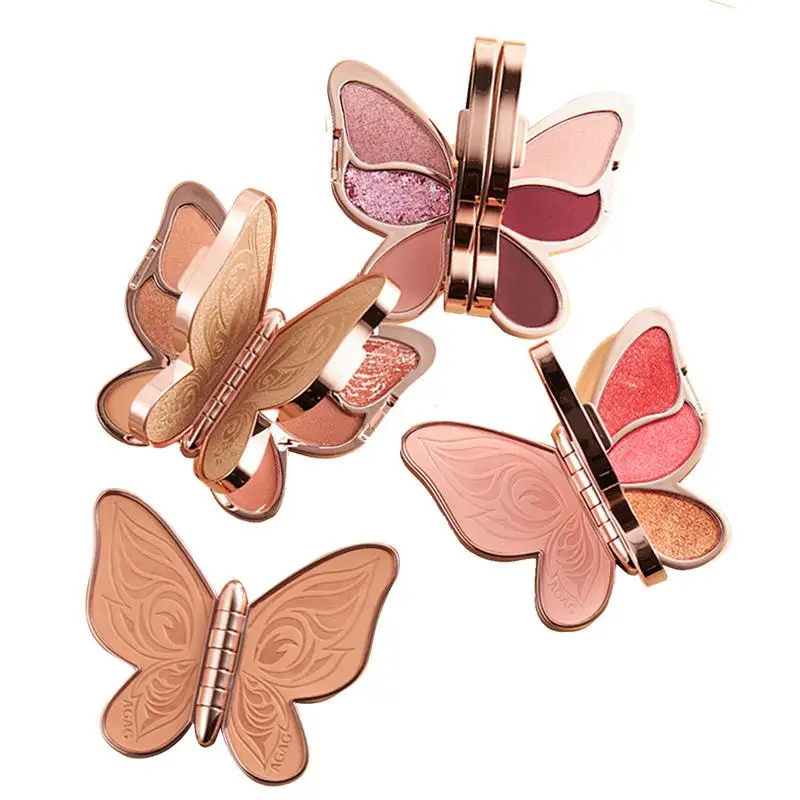 

6 Colors Butterfly Shape Eyeshadow Palette Natural Matte Shimmer Glitter High Pigmented Eye Shadow Pallete Set Blendable Natural