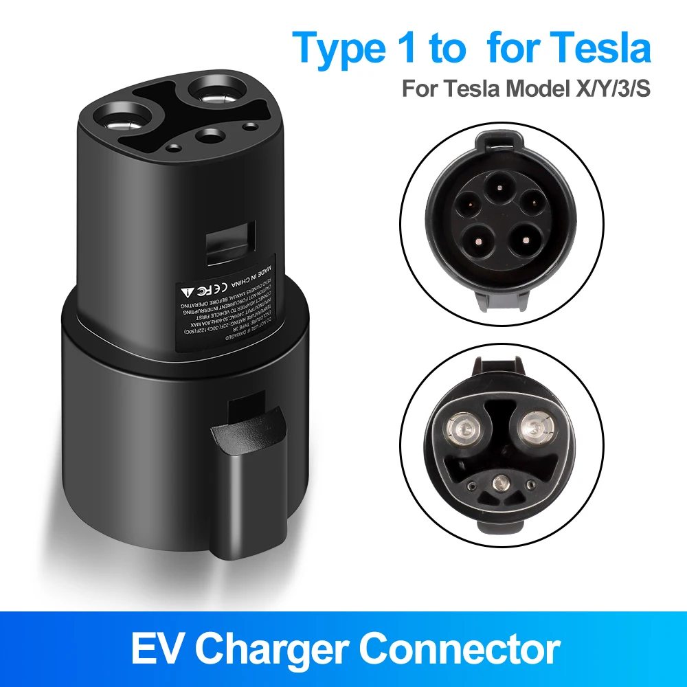 

EV Adapter for Type 1 to TESLA Convertor J1772 to Tesla EVSE Charger Connector for Model S X Y 3 Electric Car Accessories