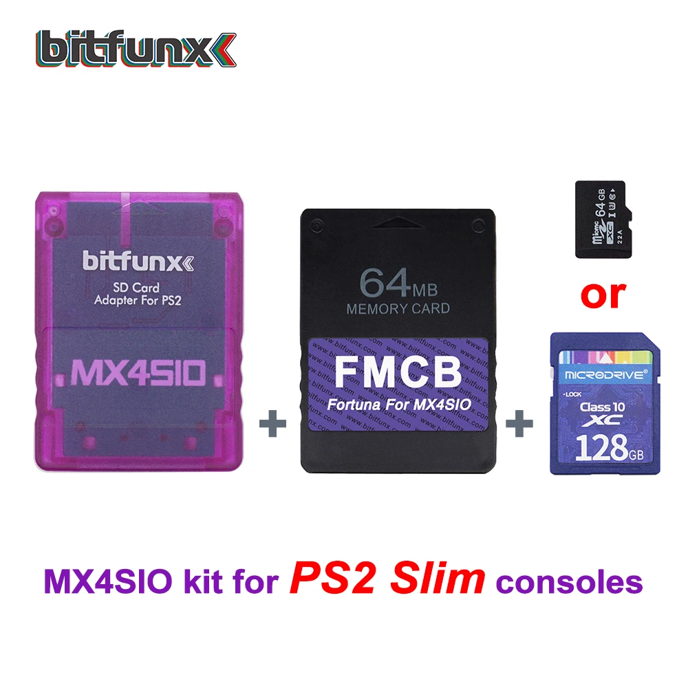 

MX4SIO SIO2SD SD Card Adapter for PS2 Playstation 2 + Fortuna FMCB card for PS2 Slim Consoles + Game Card