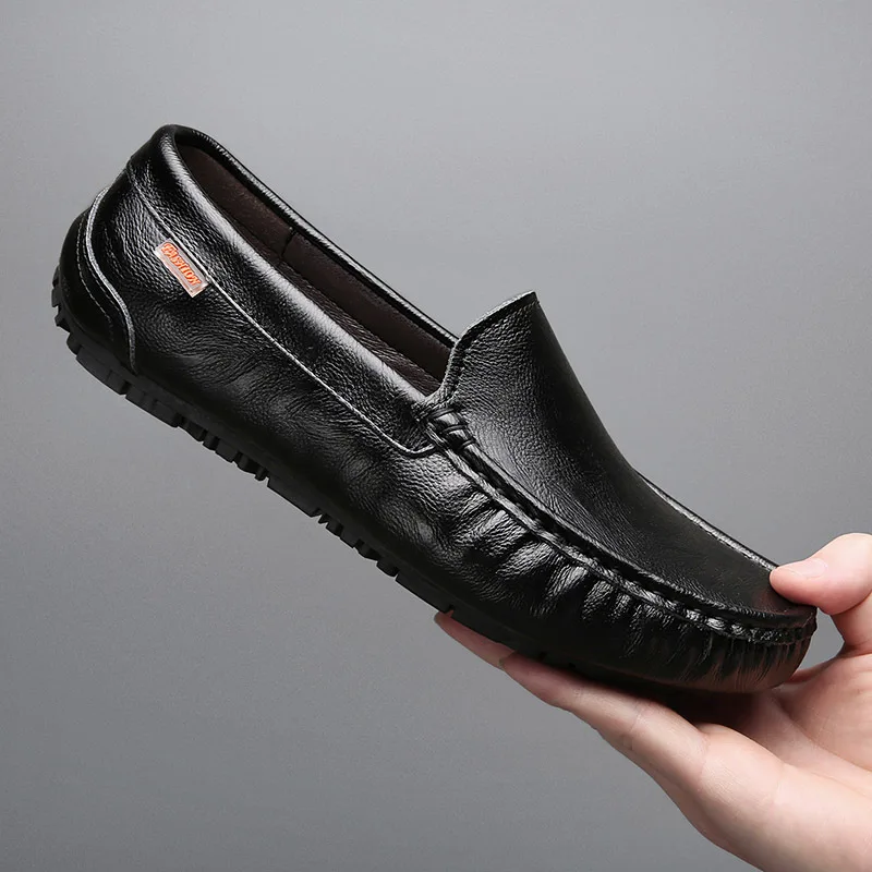

2023 Breathable Genuine Leather Men Loafers Fashion Casual Business Driving Casual Shoes for Men Spring Autumn New Male Shoes