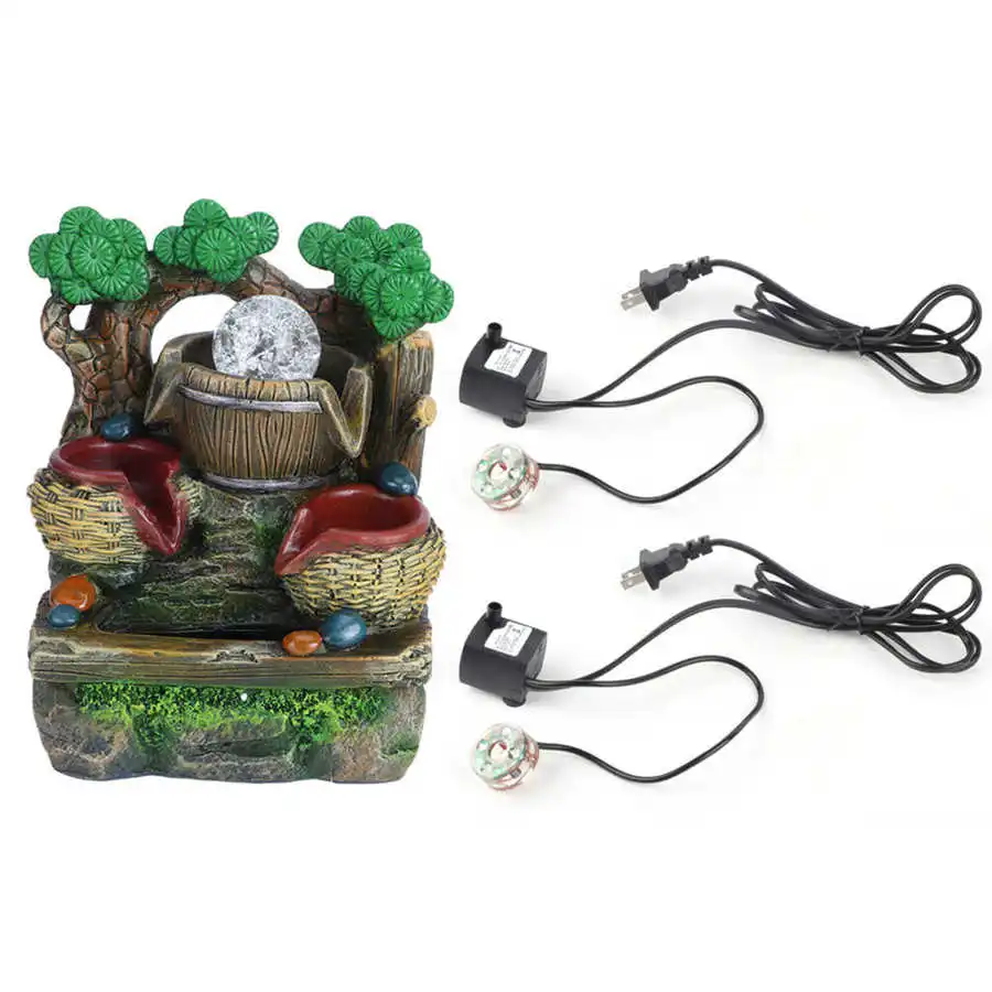 

Small Desktop Fountain Rockery Flowing Water Ornament Table Decoration for Home Office Feng Shui Decor Birthday Gift NO Fogger
