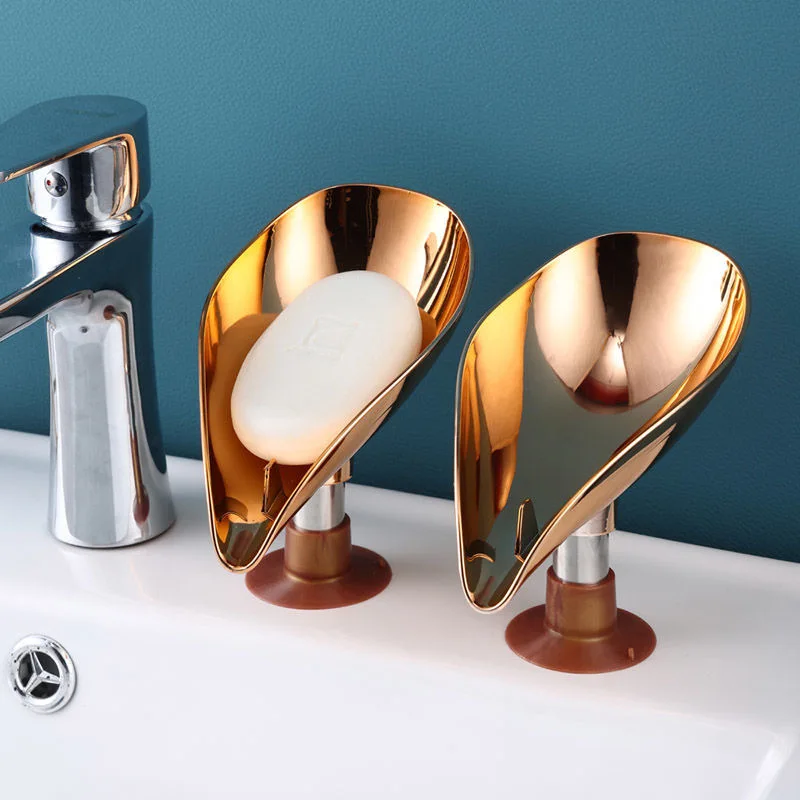

NEW Suction Cup Soap dish For bathroom Shower Portable Leaf Soap Holder Plastic Sponge Tray For Kitchen Bathroom accessories