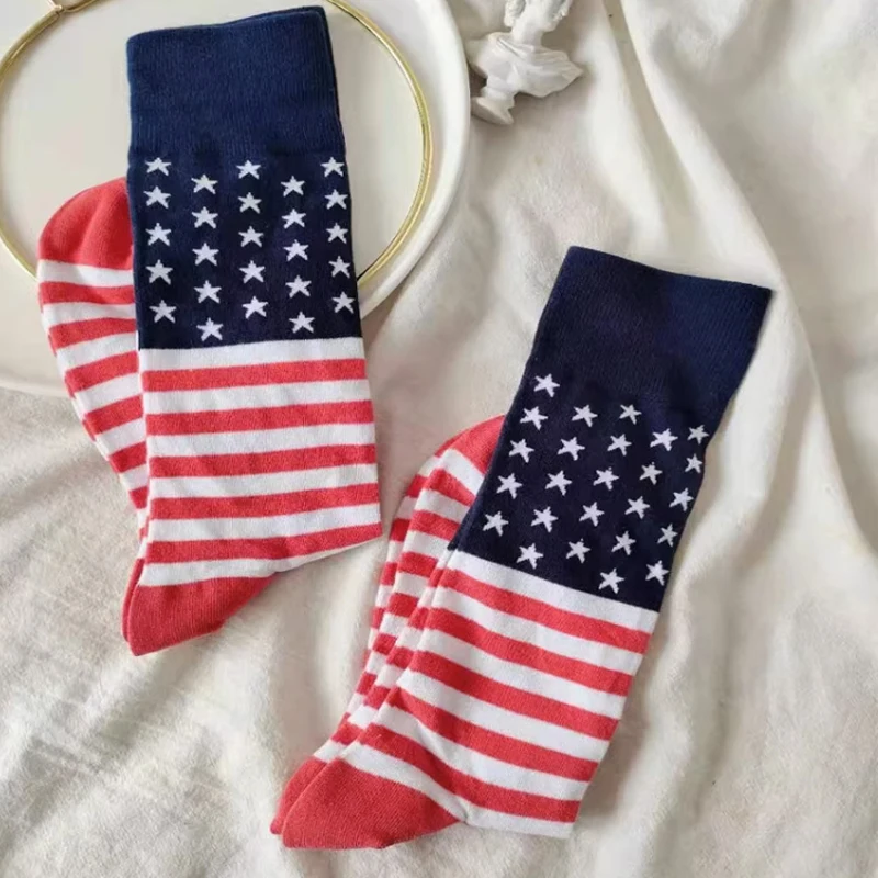 Men's Colorful Casual Socks Happy and Funny Socks 1 Pair Printed Unisex Fashion Male Sox Combed Cotton Socks EU 38-45 Size