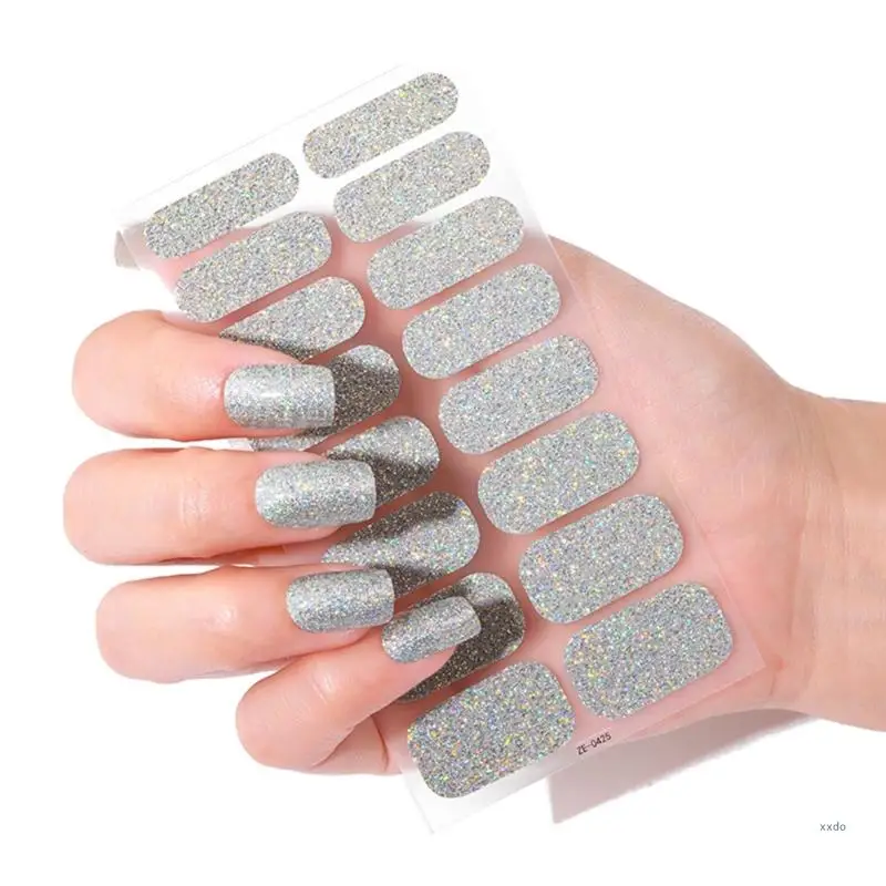 Полуотвержденные гелевые полоски для ногтей Гелевые наклейки Обертывания 16