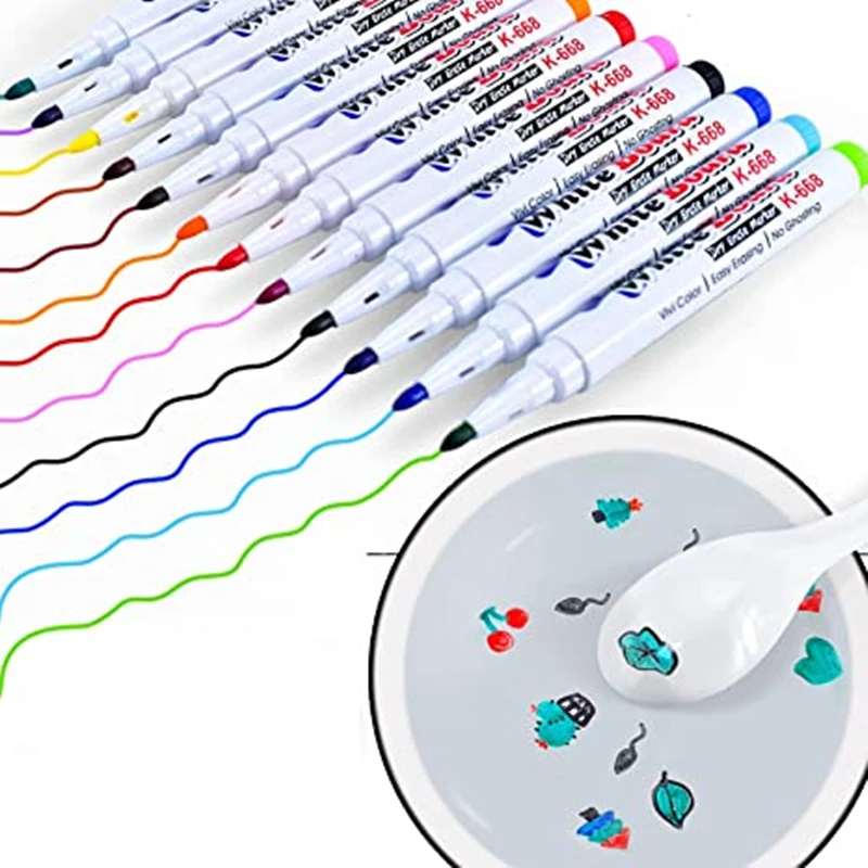 

8/12 Colors Magical Water Painting Markers Whiteboard Toy Gift Funny Water Floating Doodle Pens For Children Kids Toys Gifts