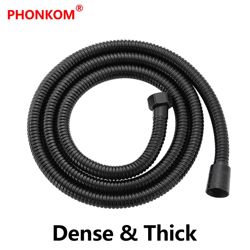 

PHONKOM, черный душевой шланг, 1,5 м/2 м, ручной душевой шланг для ванной комнаты, гибкий шланг из нержавеющей стали, противовзрывная трубка, аксессуары