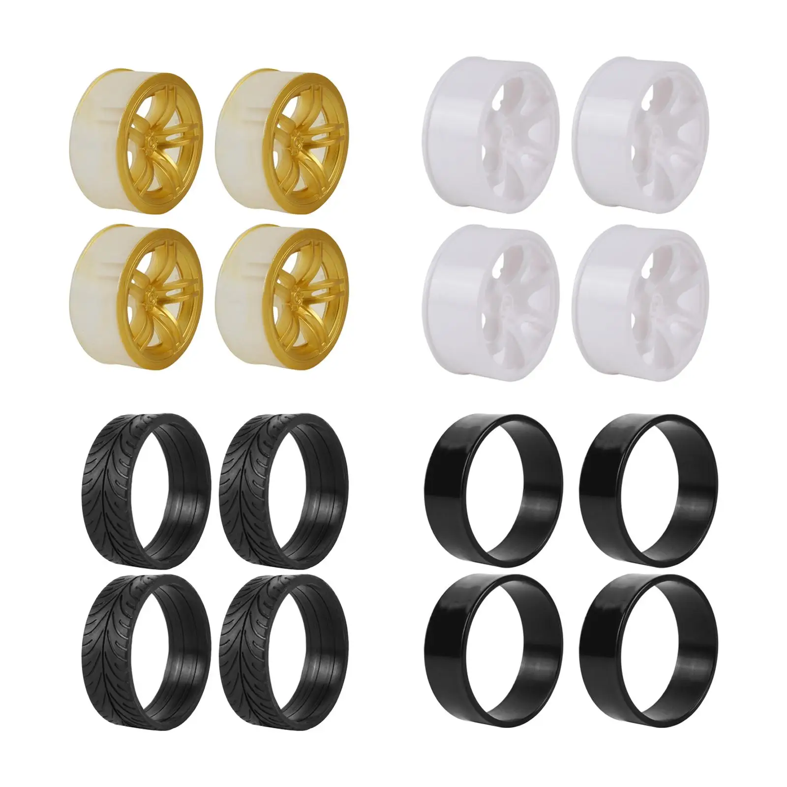 

4Pack Wheel Rims Accessory Spare Parts Wheel Hubs Tyres for RC 1/10 Car