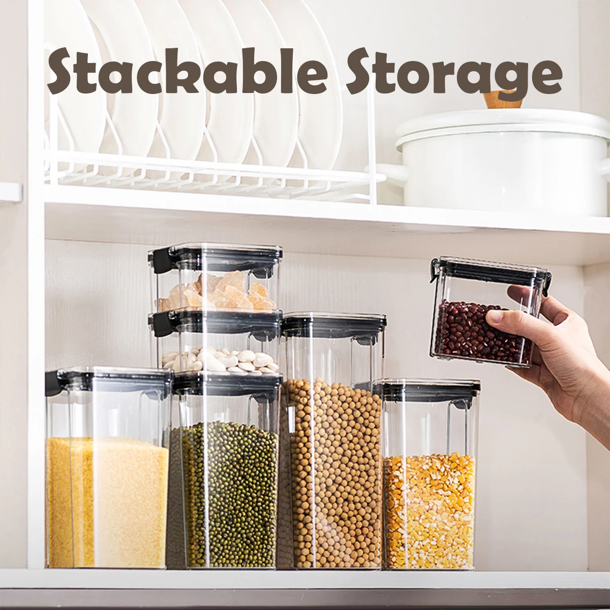 WMMO Прозрачные контейнеры для хранения зерновых Кухонный диспенсер организации