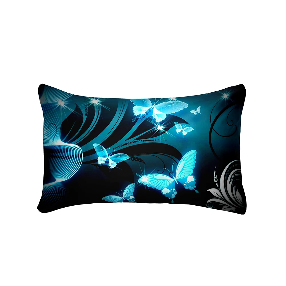 Пододеяльник с рисунком светящейся бабочки 264x228 Черный Гладкий мягкий