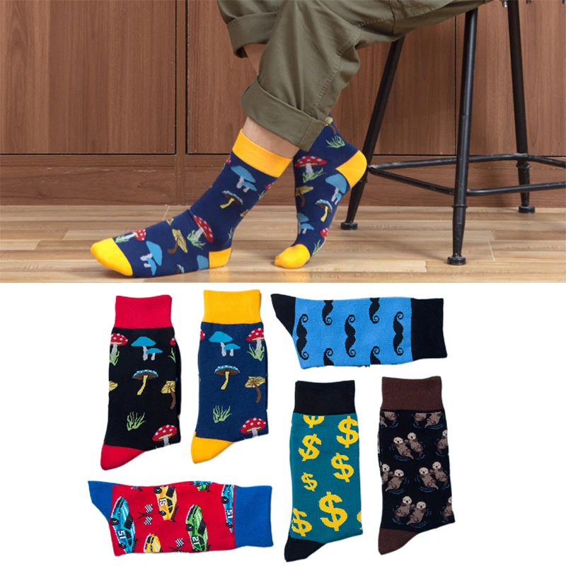 

New Personality Creative Socks with Shark Beard Pattern Socks Mid-to-high Tube Tide Socks Harajuku Accessories Crew Socks