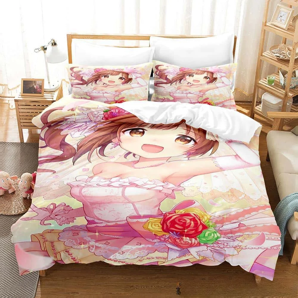 Anime Girls THE IDOLM@STER Chieri Ogata Bedding Set Single Twin Full Queen King Size Bed Adult Kid Bedroom Duvet cover Sets