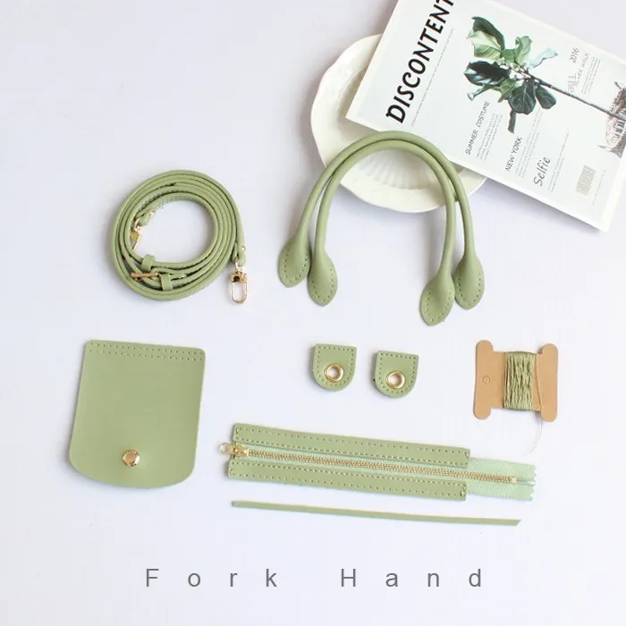 Handmade Xiaojun mini Dumpling Bag Longchamp Accessory Crochet patchwork two-layer leather holster magnetic buckle upgrade