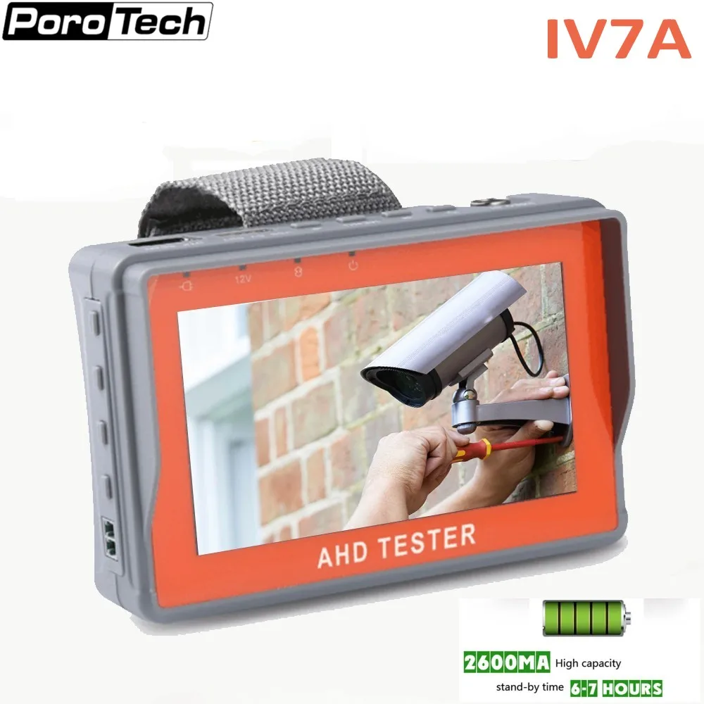 

IV7A 4.3 Inch HD AHD CCTV Tester Monitor AHD 8MP Analog Camera Testing PTZ UTP Cable Tester 12V1A Output Camera monitor