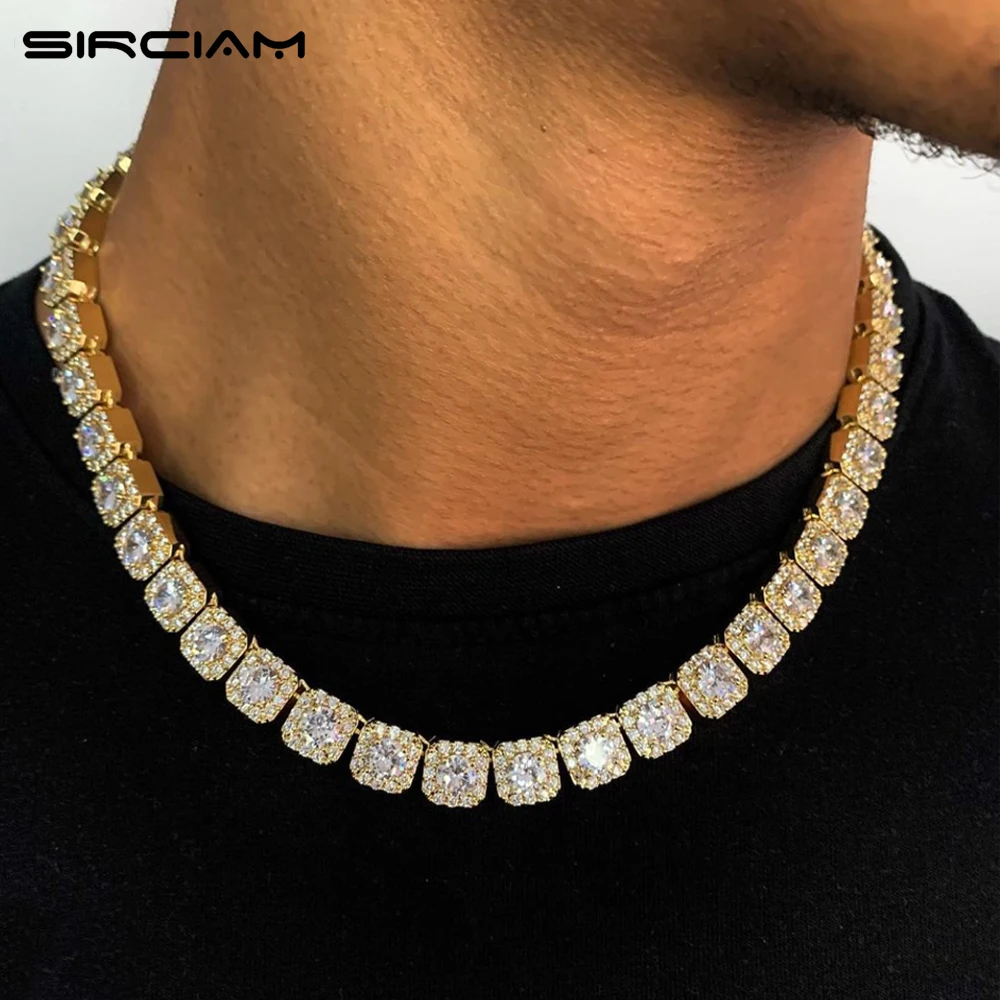 

Men Women Crystal Square Miami Cuban Link Choker Necklace 13mm Blingbling Cuban Chain Necklaces Punk Hip Hop Jewelry Gifts 2022