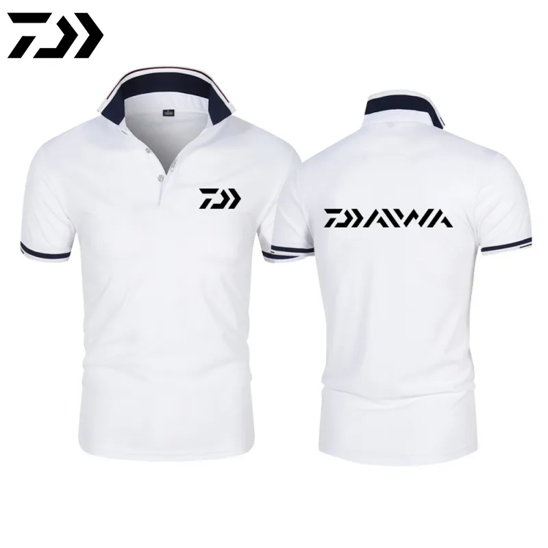 

DAIWA Men Polo Men Shirt Short Sleeve Polo Shirt Pure Colour Print Polo New Clothing Summer Outdoor Fishing Fashion Men Tops