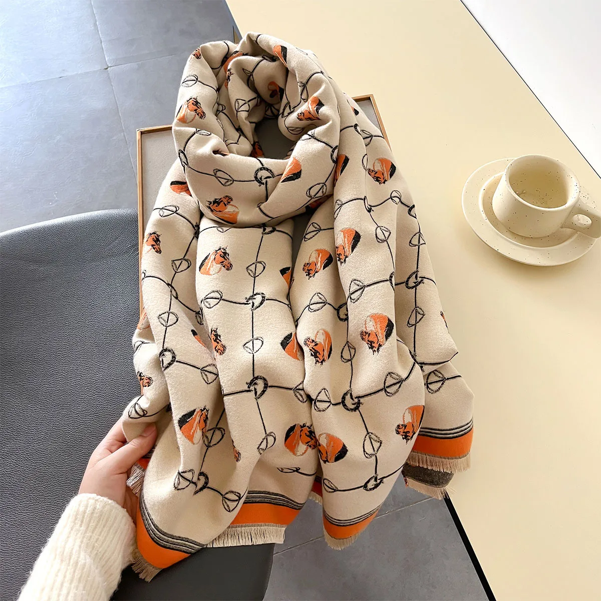 Новый милый шарф лошадиной головы осень-зима новый стиль утолщенный имитация