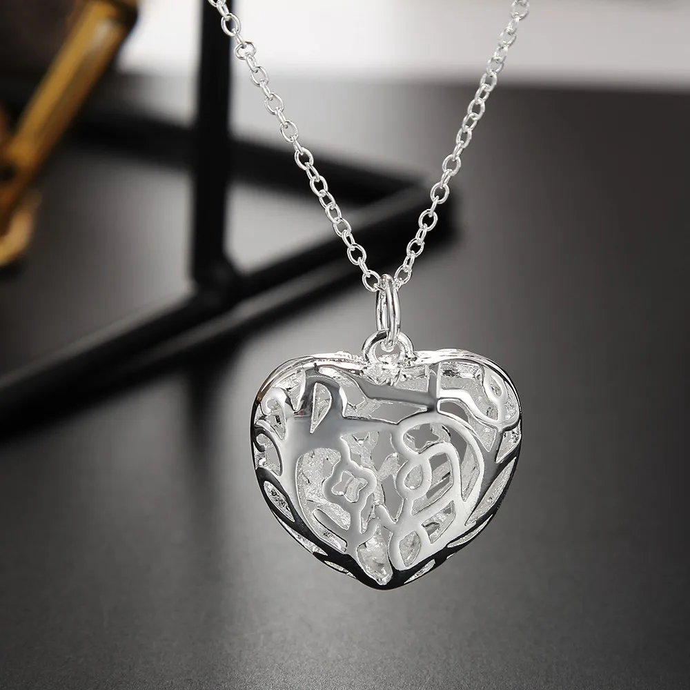 

Charms cute high quality 925 Stamp silver jewelry elegance women lady pendant caring necklace wedding