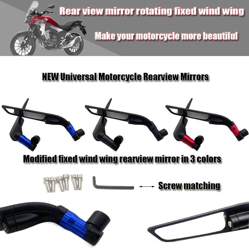 

Modified motorcycle rearview mirror rotating fixed wind wing reflector For Yamaha MT15 MT125 MT03 MT25 TRACER 700GT 900GT