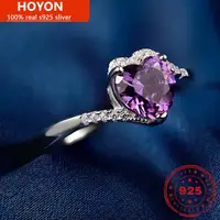 HOYON silver 925 real 100% jewelry sweet ring for women tail ring s925 silver zircon ring fashion ladies diamond style wedding