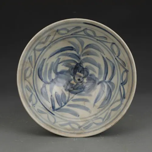 

Китайские синие и белые фарфоровые цветы Цин и птица стандарта 6,69 дюйма