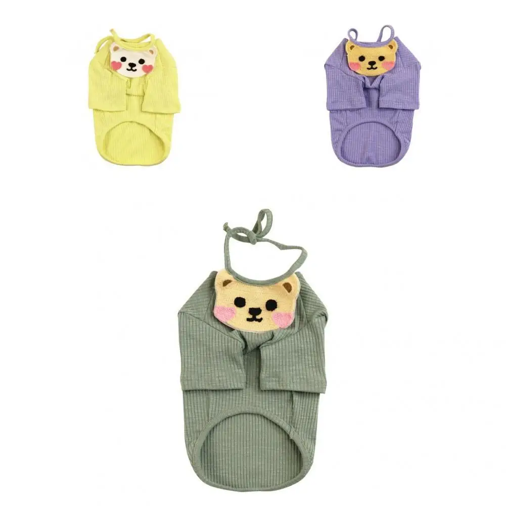 

Pet Rompers Pretty High Elasticity Dog Apparel with Saliva Towel Beautiful Dog Apparel