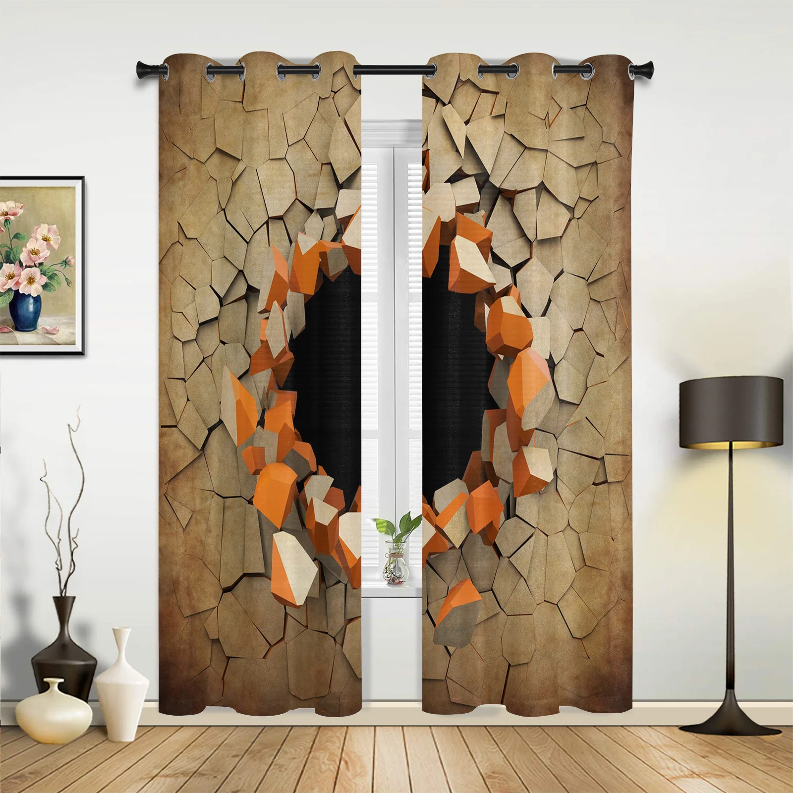 

Wall Black Hole Explosion Curtains for Bedroom Living Room Drapes Kitchen Children's Room Window Curtain Modern Home Decor