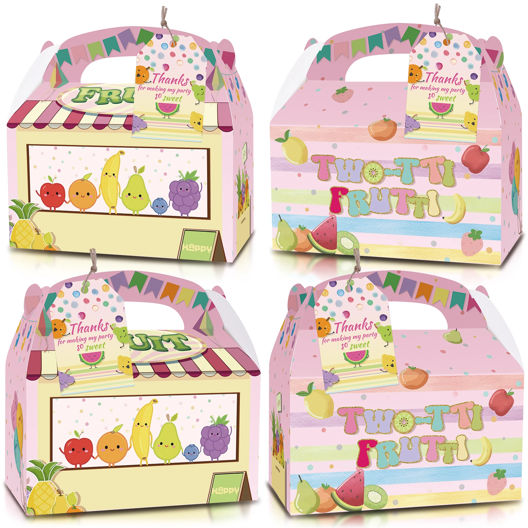 Коробка Для Подарков На Тему Twotti Fruits 12 Шт./компл. Яркие Карты Упаковка Конфет
