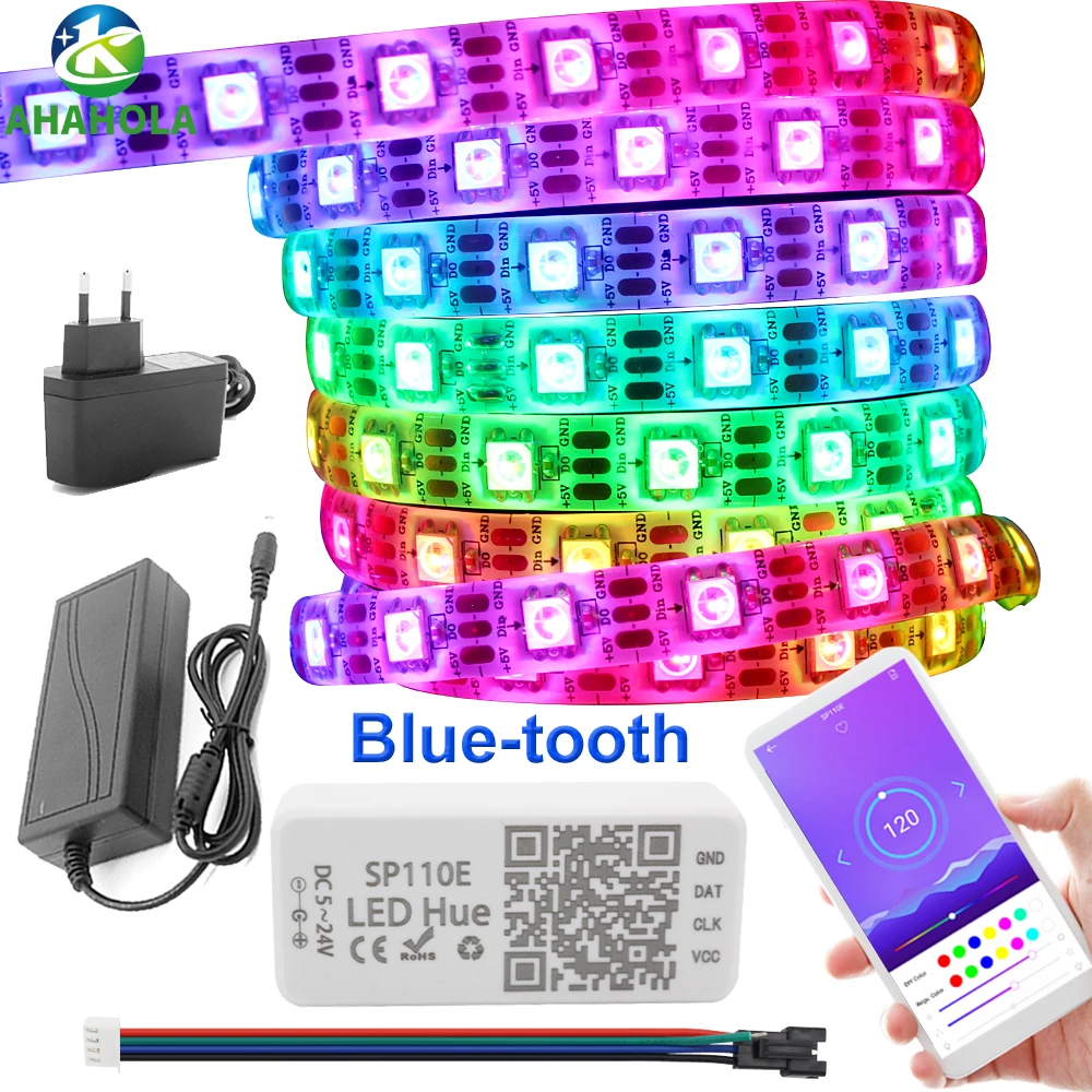 

Ws2812b Luces Rgb Led Strip Lights 5050 Bluetooth Music Ws2812 Tira Led Rgb 5050 Smd Waterproof Ws2811 5v Led Lights for Room