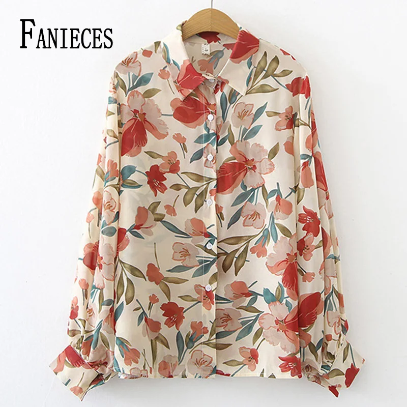 

Женские Прозрачные рубашки FANIECES Sun-proff, свободные блузки с длинным рукавом-фонариком и отворотом, повседневные топы, праздничная уличная одежда, рубашки