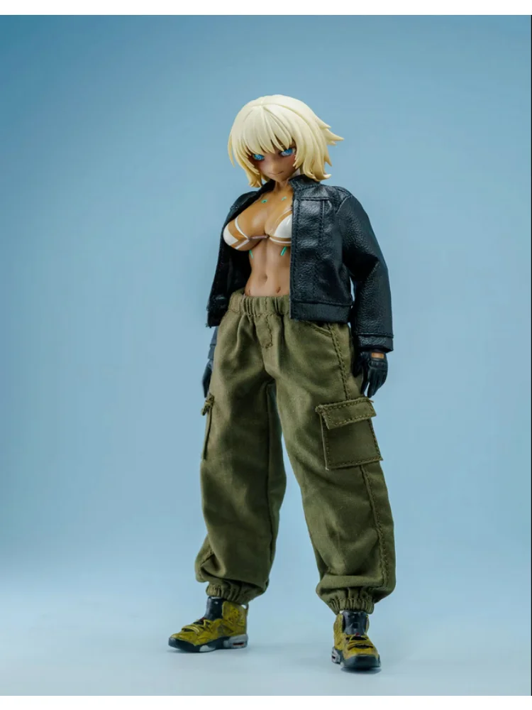 

1/12 женская одежда Sodier PU пальто и брюки комбинезоны для 6 ''figma shf tbl