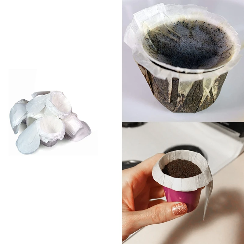 

Disposable K-CUP Paper Filter with Lid for Keurig Single Cup Coffe Filters Compatible Reusable K-CUP Filters