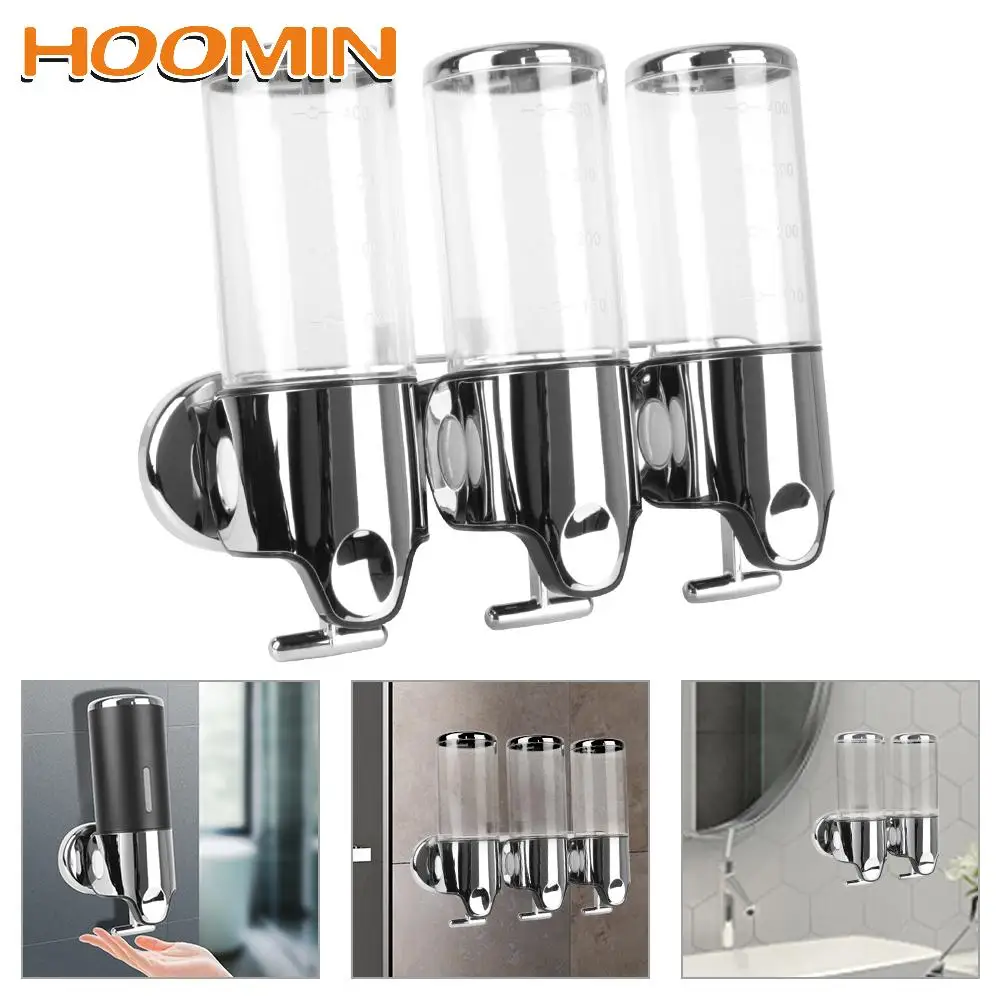 

Диспенсер для мыла и лосьона HOOMIN, настенный дозатор для мыла и шампуня, аксессуары для ванной комнаты, держатель дезинфицирующего средства ...